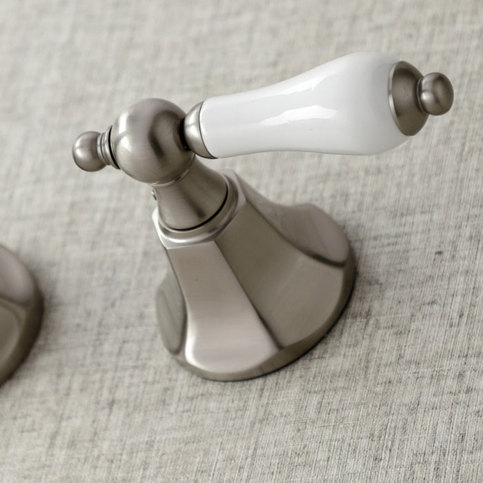 Kingston Tulare KS4028PL - Metropolitan Two-Handle 3-Hole Wall Mount Roman Tub Faucet, Brushed Nickel