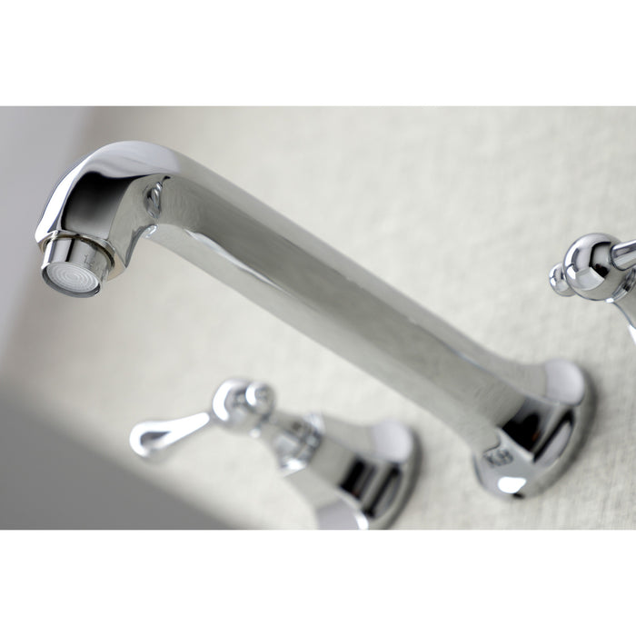 Metropolitan KS4121BL Two-Handle 3-Hole Wall Mount Bathroom Faucet, Polished Chrome