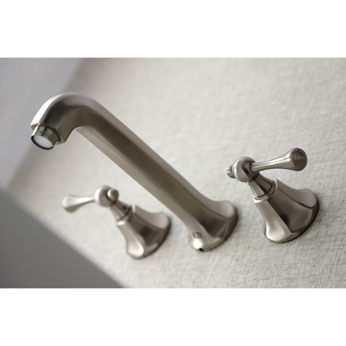 Metropolitan KS4128BL Two-Handle 3-Hole Wall Mount Bathroom Faucet, Brushed Nickel