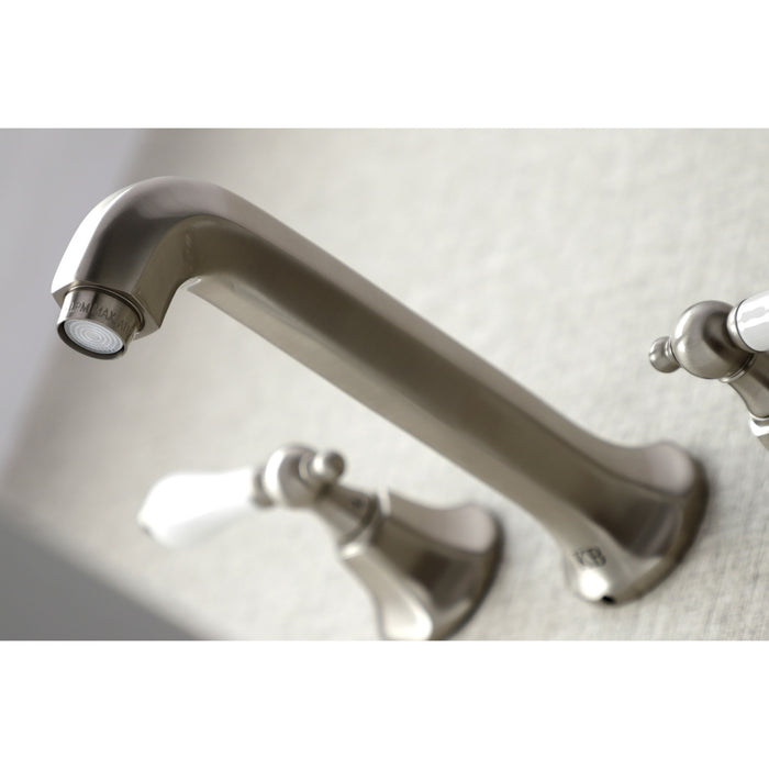 Metropolitan KS4128PL Two-Handle 3-Hole Wall Mount Bathroom Faucet, Brushed Nickel