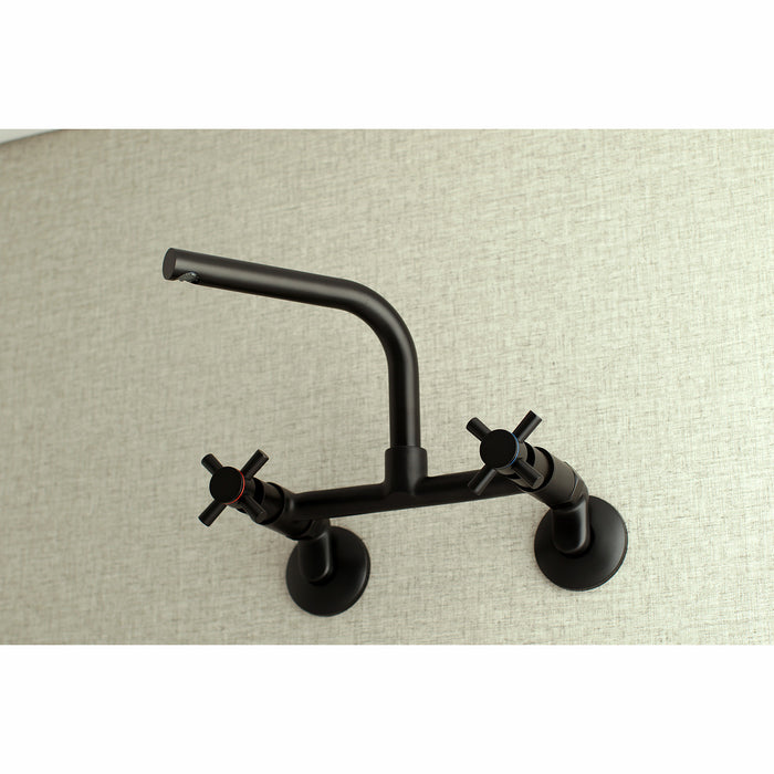 Concord KS412MB Two-Handle 2-Hole Wall Mount Kitchen Faucet, Matte Black
