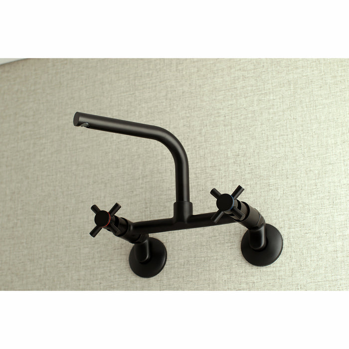 Kingston Sona KS412MB - Concord Two-Handle 2-Hole Wall Mount Kitchen Faucet, Matte Black