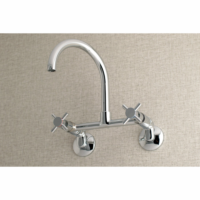 Kingston Sona KS414C - Concord Two-Handle 2-Hole Wall Mount Kitchen Faucet, Polished Chrome