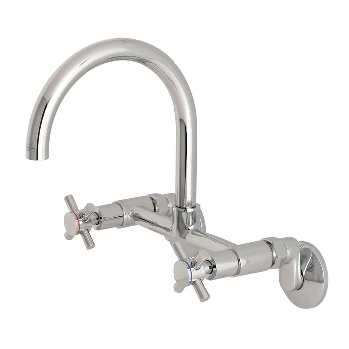 Kingston Sona KS414C - Concord Two-Handle 2-Hole Wall Mount Kitchen Faucet, Polished Chrome
