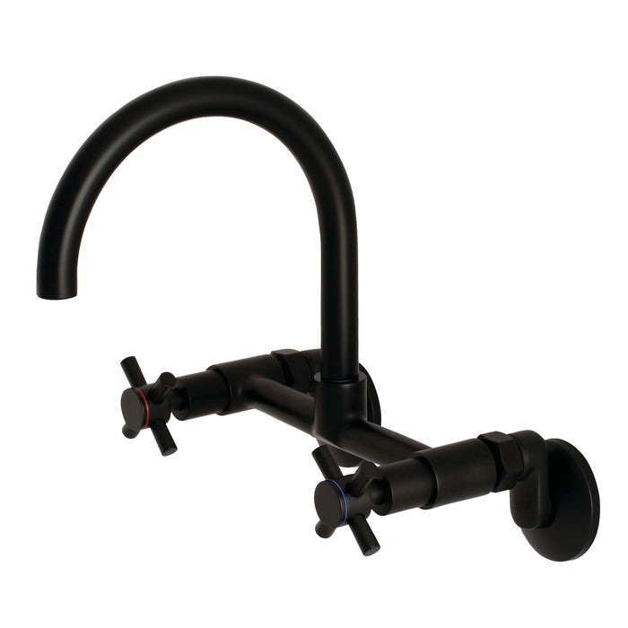 Concord KS414MB Two-Handle 2-Hole Wall Mount Kitchen Faucet, Matte Black