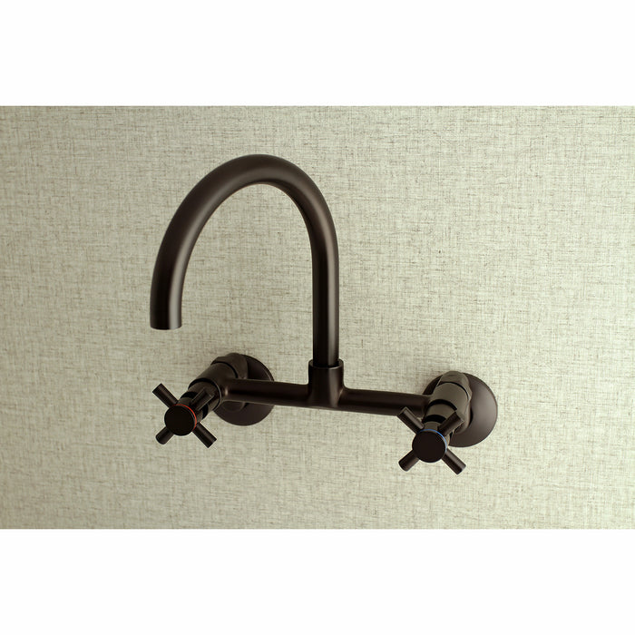 Concord KS414ORB Double-Handle 2-Hole Wall-Mount Bridge Kitchen Faucet, Oil Rubbed Bronze