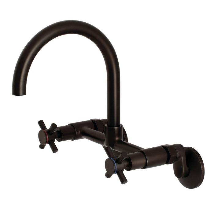 Concord KS414ORB Double-Handle 2-Hole Wall-Mount Bridge Kitchen Faucet, Oil Rubbed Bronze