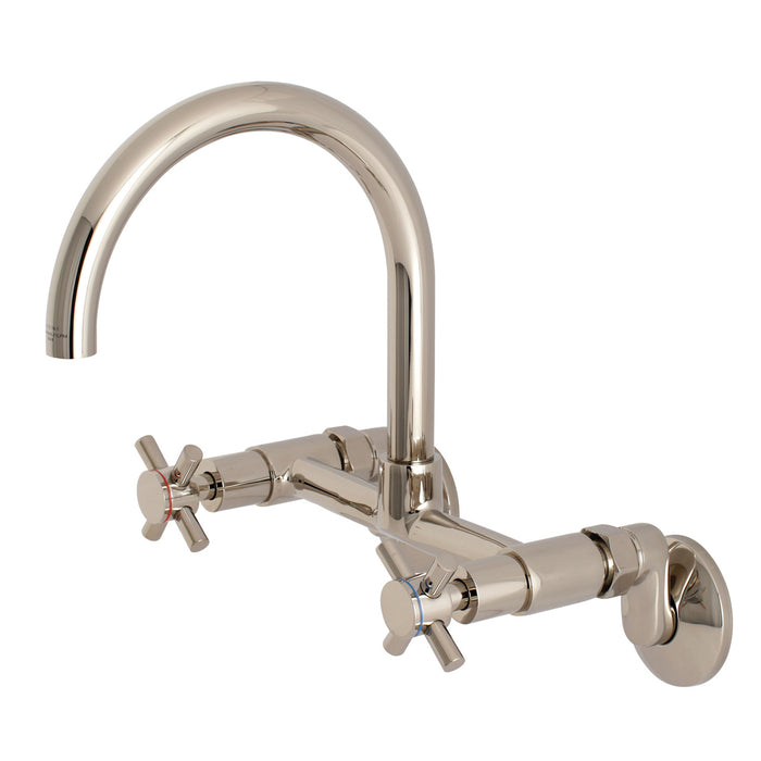Kingston Sona KS414PN - Concord Two-Handle 2-Hole Wall Mount Kitchen Faucet, Polished Nickel