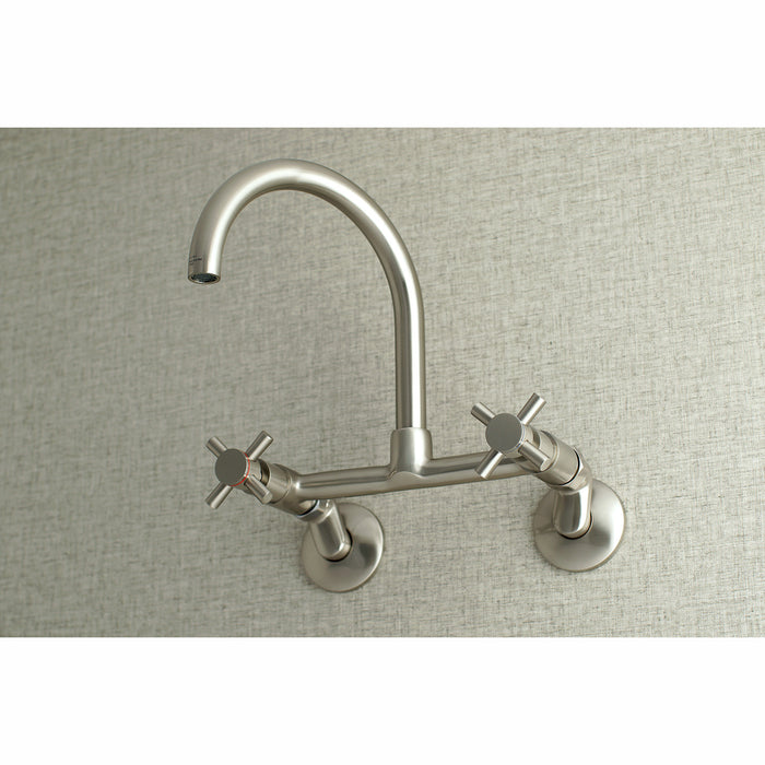 Concord KS414SN Two-Handle 2-Hole Wall Mount Kitchen Faucet, Brushed Nickel