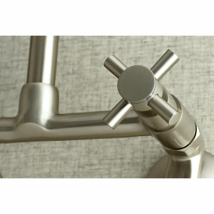 Concord KS414SN Two-Handle 2-Hole Wall Mount Kitchen Faucet, Brushed Nickel