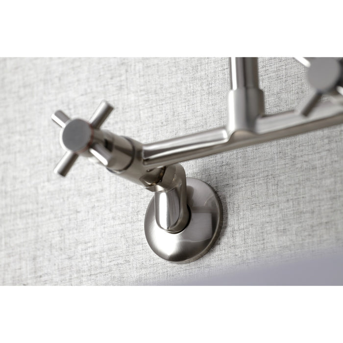 Concord KS423SN Two-Handle 2-Hole Wall Mount Kitchen Faucet, Brushed Nickel