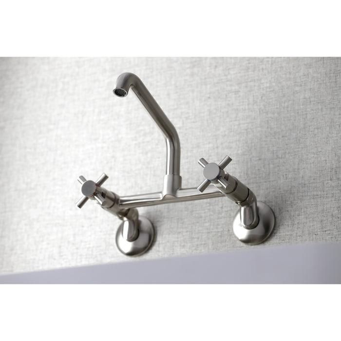 Concord KS423SN Two-Handle 2-Hole Wall Mount Kitchen Faucet, Brushed Nickel
