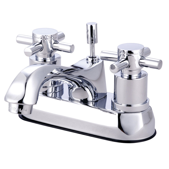 Kingston Tulare KS4261DX - Concord Double-Handle 3-Hole Deck Mount 4-Inch Centerset Bathroom Faucet with Brass Pop-Up, Polished Chrome