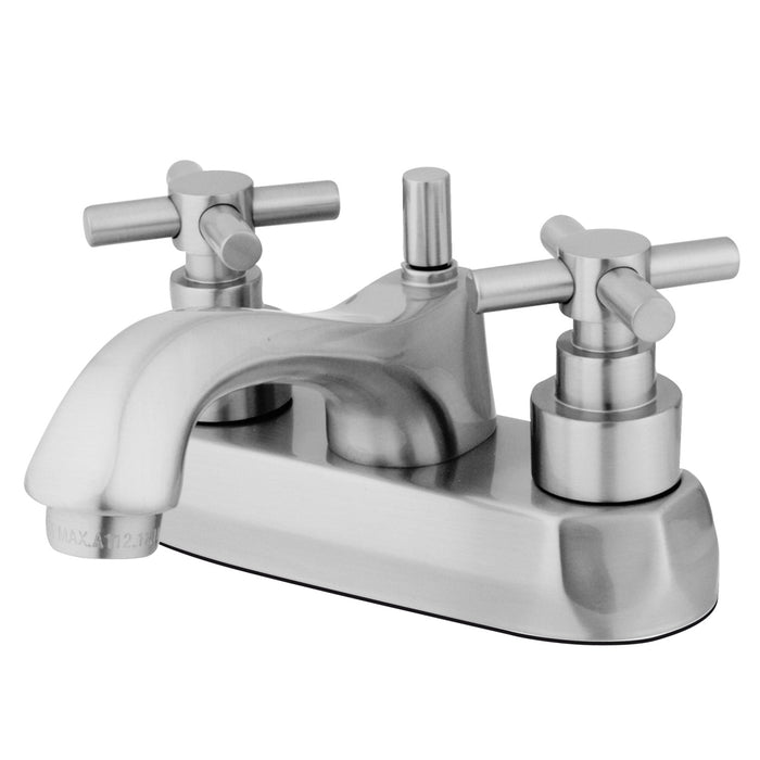 KS4261EX Two-Handle 3-Hole Deck Mount 4" Centerset Bathroom Faucet with Brass Pop-Up, Polished Chrome