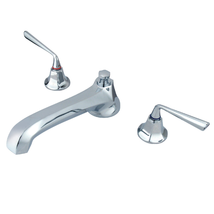 Kingston Tulare KS4301ZL - Silver Sage Two-Handle 3-Hole Deck Mount Roman Tub Faucet, Polished Chrome