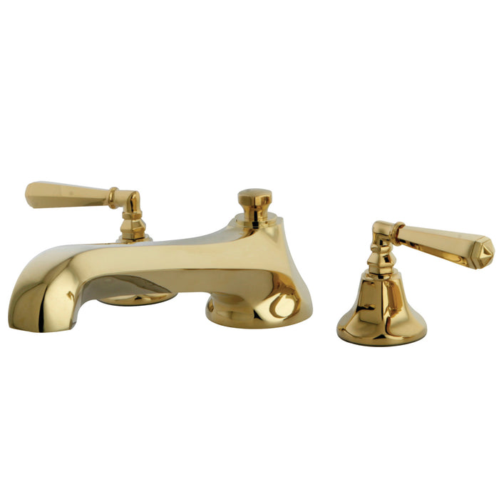 Kingston Tulare KS4302HL - Metropolitan Two-Handle 3-Hole Deck Mount Roman Tub Faucet, Polished Brass