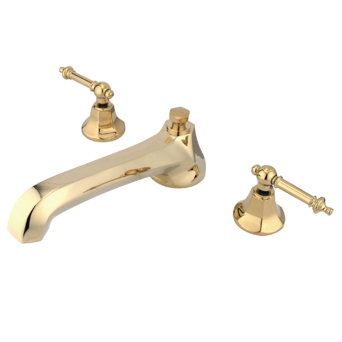 Kingston Tulare KS4302TL - Metropolitan Two-Handle 3-Hole Deck Mount Roman Tub Faucet, Polished Brass