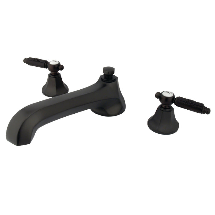 Kingston Tulare KS4305GL - Georgian Two-Handle 3-Hole Deck Mount Roman Tub Faucet, Oil Rubbed Bronze