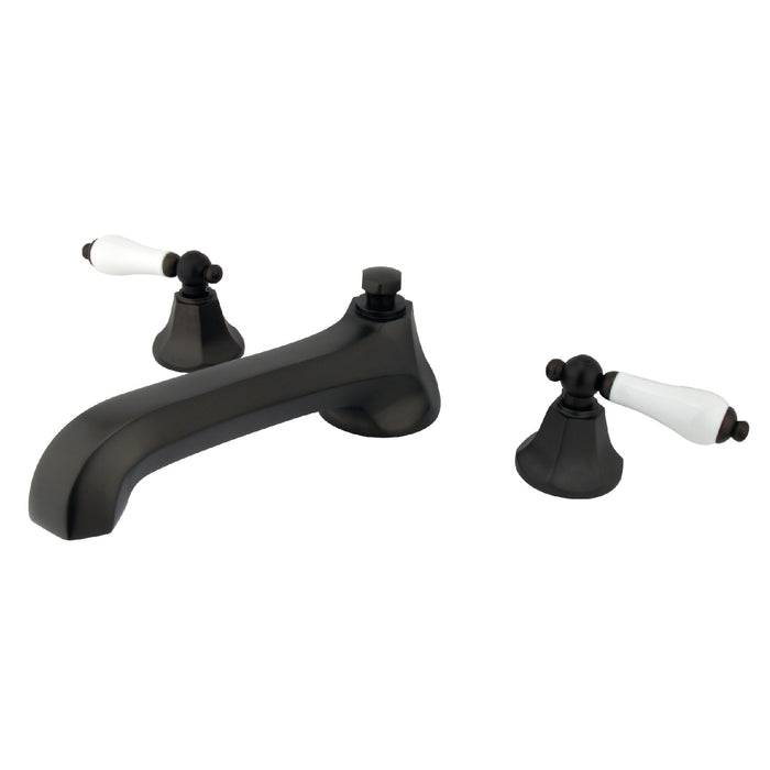 Kingston Tulare KS4305PL - Metropolitan Two-Handle 3-Hole Deck Mount Roman Tub Faucet, Oil Rubbed Bronze