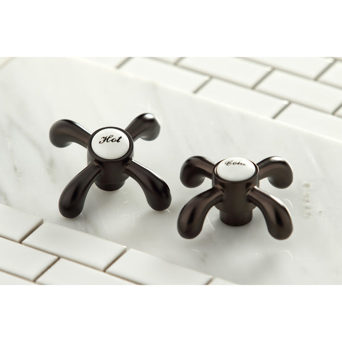 Kingston Tulare KS4305TX - Vintage Two-Handle 3-Hole Deck Mount Roman Tub Faucet, Oil Rubbed Bronze