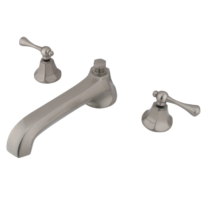Kingston Tulare KS4308BL - Vintage Two-Handle 3-Hole Deck Mount Roman Tub Faucet, Brushed Nickel