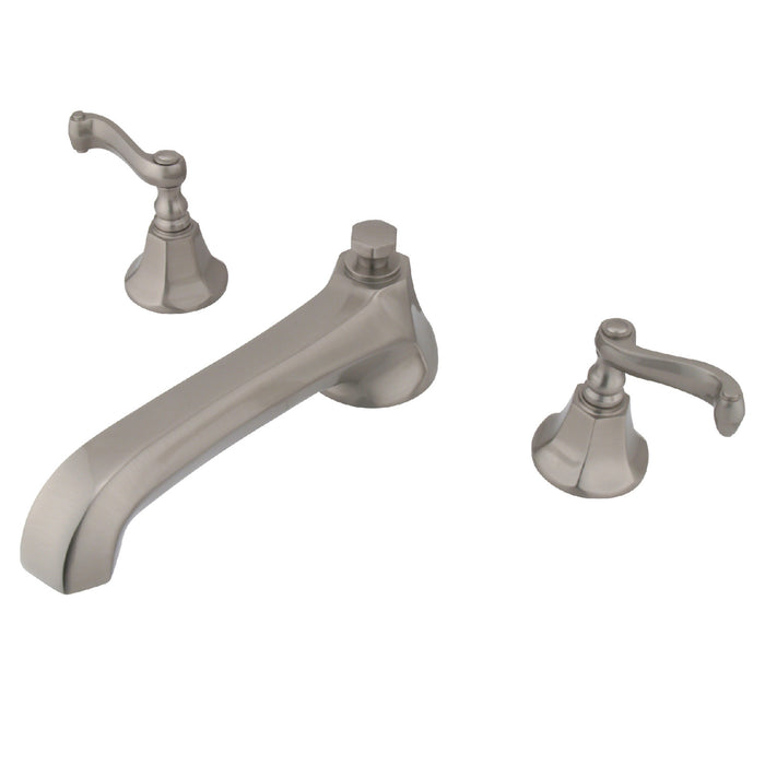 Kingston Tulare KS4308FLTwo-Handle 3-Hole Deck Mount Roman Tub Faucet, Brushed Nickel