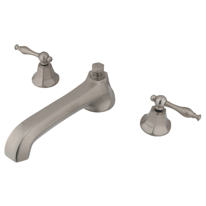 Kingston Tulare KS4308NL - Metropolitan Two-Handle 3-Hole Deck Mount Roman Tub Faucet, Brushed Nickel