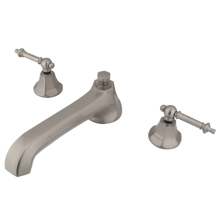 Kingston Tulare KS4308TL - Metropolitan Two-Handle 3-Hole Deck Mount Roman Tub Faucet, Brushed Nickel