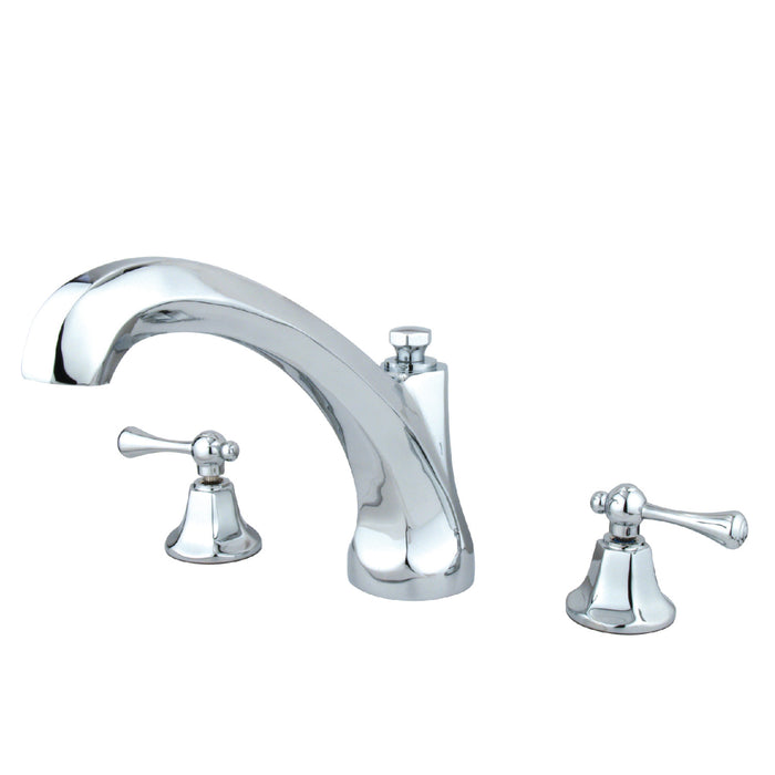 Kingston Tulare KS4321BL - Vintage Two-Handle 3-Hole Deck Mount Roman Tub Faucet, Polished Chrome