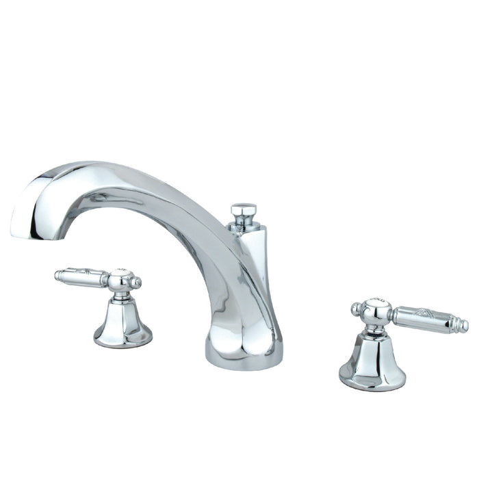 Kingston Tulare KS4321GL - Georgian Two-Handle 3-Hole Deck Mount Roman Tub Faucet, Polished Chrome