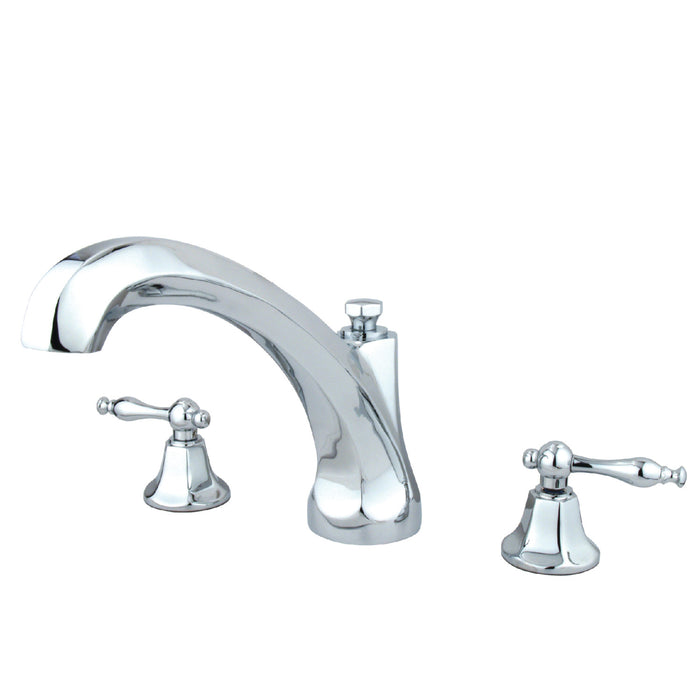 Kingston Heirloom KS4321NL - Metropolitan Two-Handle 3-Hole Deck Mount Roman Tub Faucet, Polished Chrome