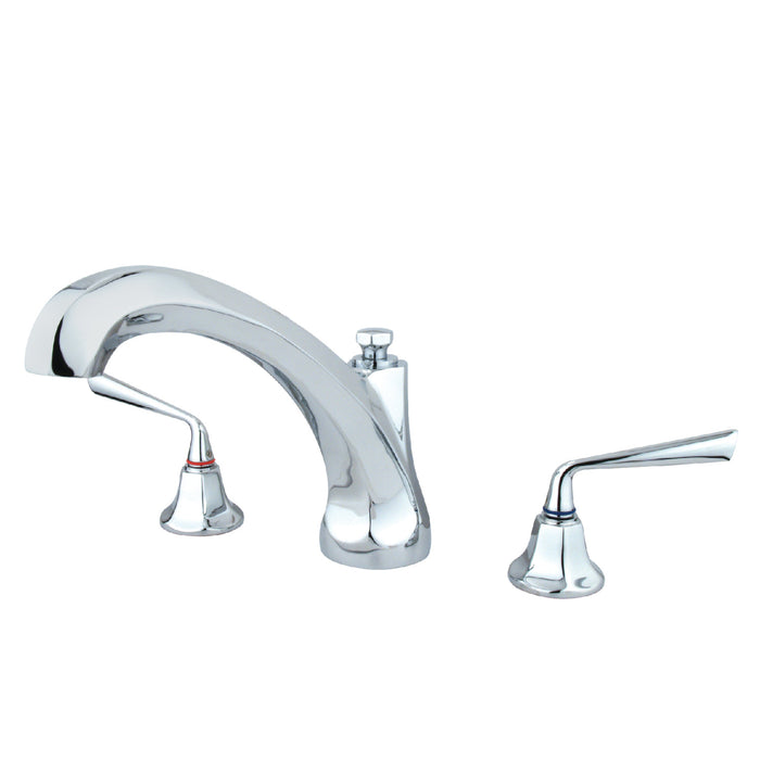 Kingston Tulare KS4321ZL - Silver Sage Two-Handle 3-Hole Deck Mount Roman Tub Faucet, Polished Chrome