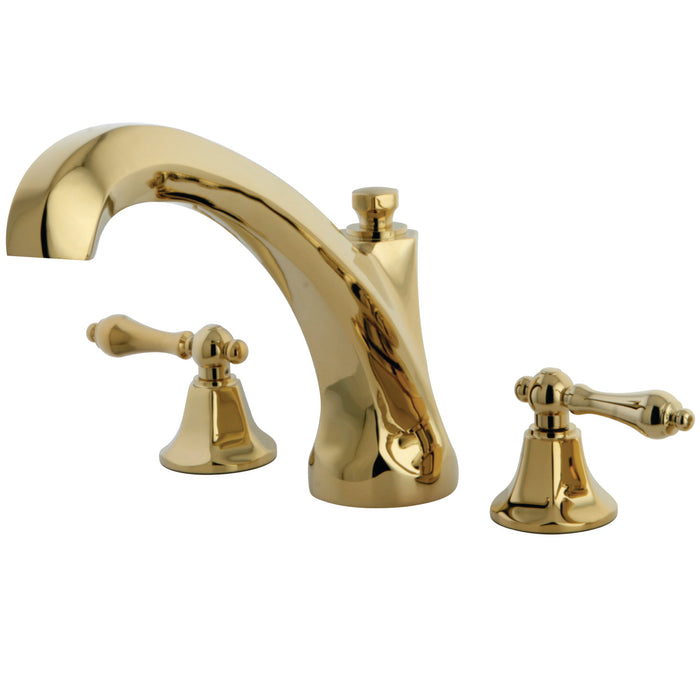 Kingston Tulare KS4322AL - Metropolitan Two-Handle 3-Hole Deck Mount Roman Tub Faucet, Polished Brass