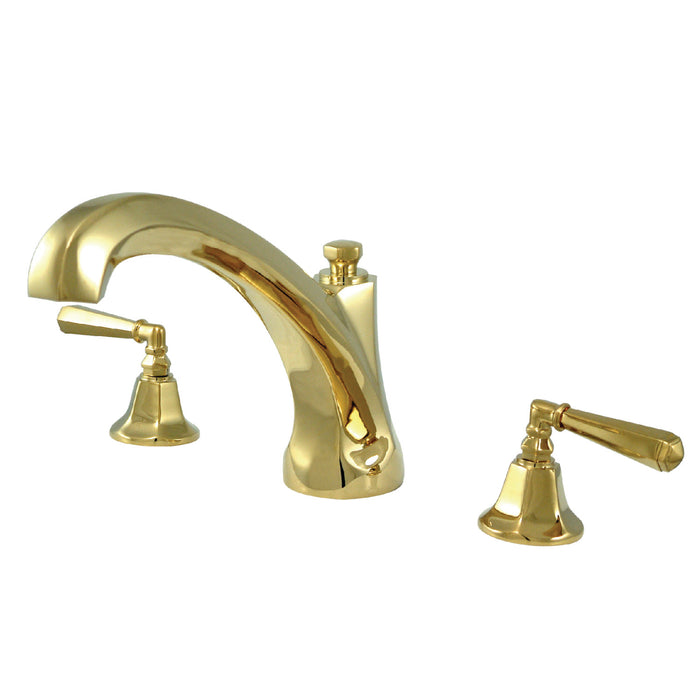 Kingston Tulare KS4322HL - Metropolitan Two-Handle 3-Hole Deck Mount Roman Tub Faucet, Polished Brass