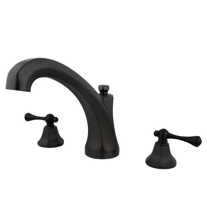 Kingston Tulare KS4325BL - Vintage Two-Handle 3-Hole Deck Mount Roman Tub Faucet, Oil Rubbed Bronze