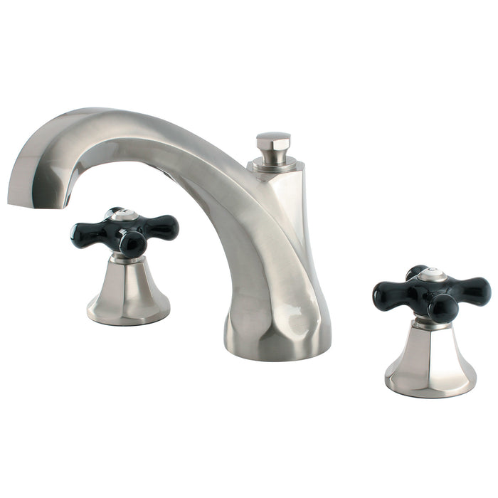 Kingston Tulare KS4328PKX - Duchess Two-Handle 3-Hole Deck Mount Roman Tub Faucet, Brushed Nickel