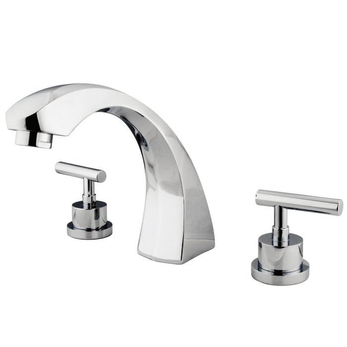 Kingston Tulare KS4361CML - Manhattan Two-Handle 3-Hole Deck Mount Roman Tub Faucet, Polished Chrome