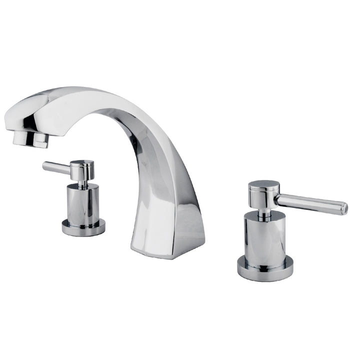 Kingston Tulare KS4361DL - Concord Two-Handle 3-Hole Deck Mount Roman Tub Faucet, Polished Chrome
