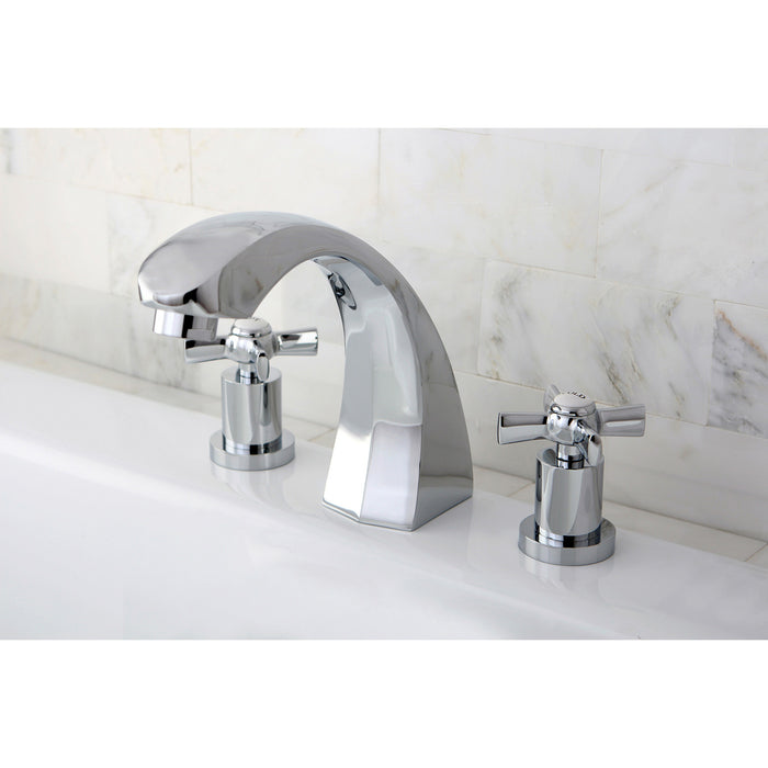 Kingston Tulare KS4361ZX - Millennium Two-Handle 3-Hole Deck Mount Roman Tub Faucet, Polished Chrome