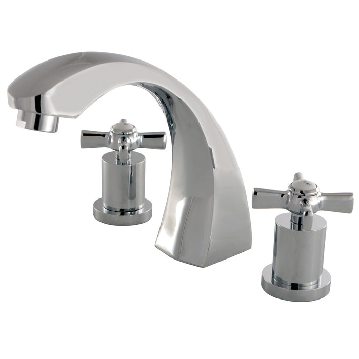 Kingston Tulare KS4361ZX - Millennium Two-Handle 3-Hole Deck Mount Roman Tub Faucet, Polished Chrome