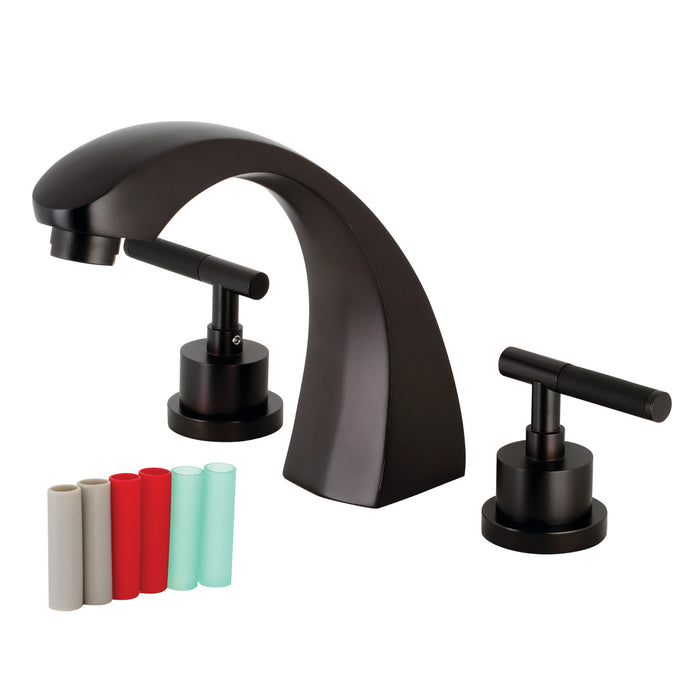 Kingston Tulare KS4365CKL - Kaiser Two-Handle 3-Hole Deck Mount Roman Tub Faucet, Oil Rubbed Bronze
