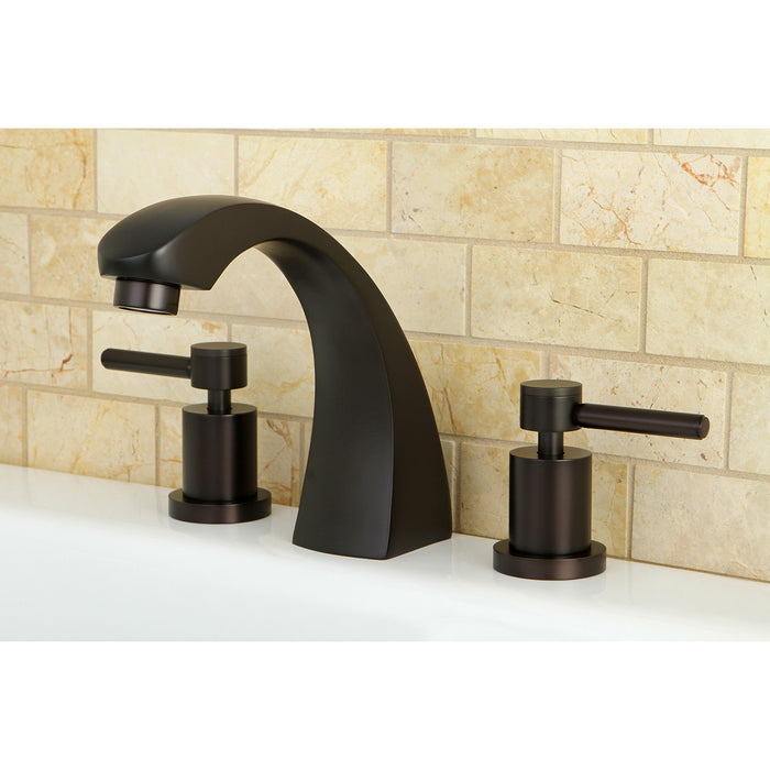 Kingston Tulare KS4365DL - Concord Two-Handle 3-Hole Deck Mount Roman Tub Faucet, Oil Rubbed Bronze