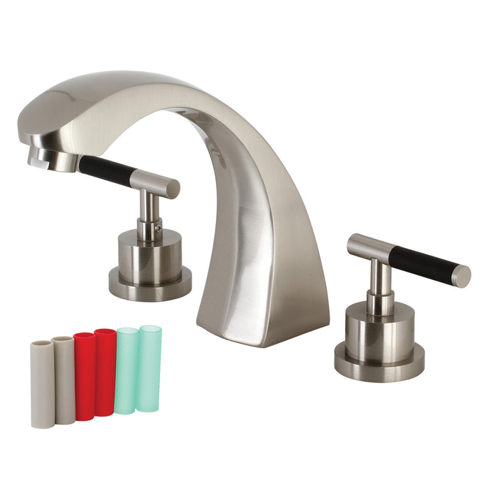 Kingston Tulare KS4368CKL - Kaiser Two-Handle 3-Hole Deck Mount Roman Tub Faucet, Brushed Nickel