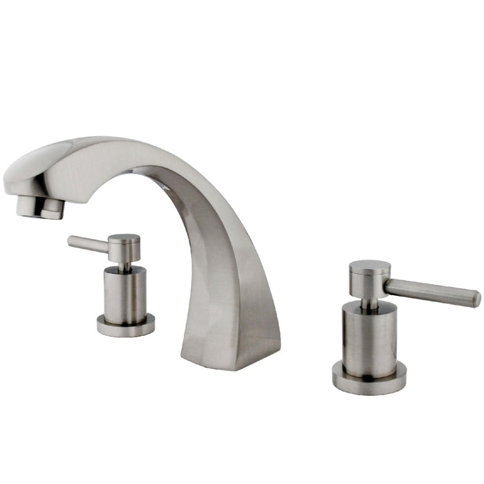 Kingston Tulare KS4368DL - Concord Two-Handle 3-Hole Deck Mount Roman Tub Faucet, Brushed Nickel