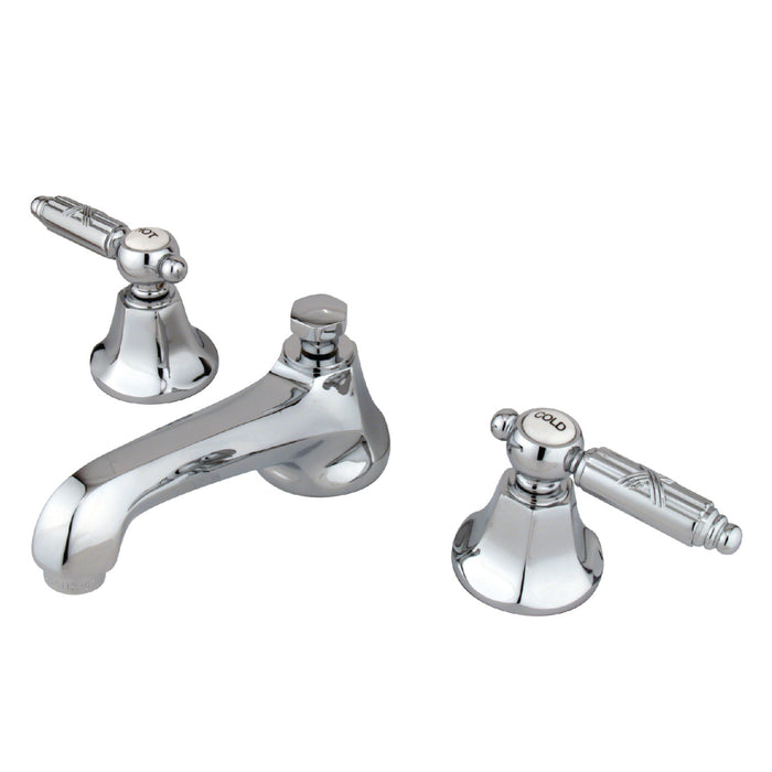 Georgian KS4461GL Two-Handle 3-Hole Deck Mount Widespread Bathroom Faucet with Brass Pop-Up, Polished Chrome