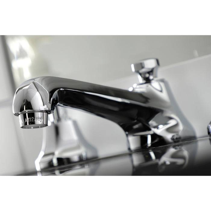 Whitaker KS4461KL Two-Handle 3-Hole Deck Mount Widespread Bathroom Faucet with Brass Pop-Up, Polished Chrome