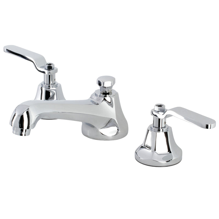 Whitaker KS4461KL Two-Handle 3-Hole Deck Mount Widespread Bathroom Faucet with Brass Pop-Up, Polished Chrome