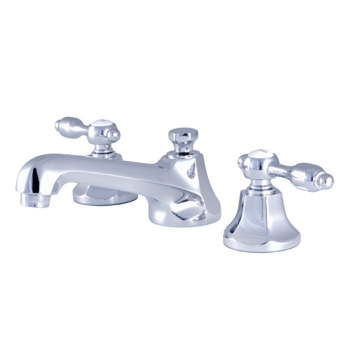 Tudor KS4461TAL Two-Handle 3-Hole Deck Mount Widespread Bathroom Faucet with Brass Pop-Up, Polished Chrome