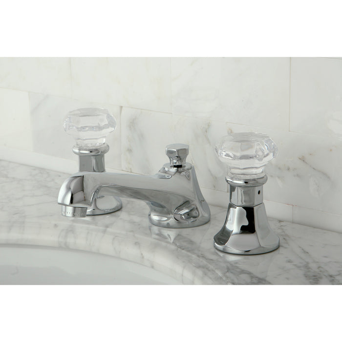 Celebrity KS4461WCL Two-Handle 3-Hole Deck Mount Widespread Bathroom Faucet with Brass Pop-Up, Polished Chrome
