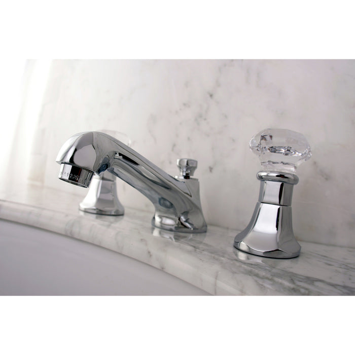 Celebrity KS4461WCL Two-Handle 3-Hole Deck Mount Widespread Bathroom Faucet with Brass Pop-Up, Polished Chrome
